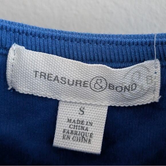 Treasure & Bond Women's Square Neck Pullover Top Long Sleeve Blue Size S - Picture 5 of 9